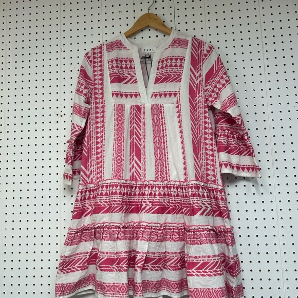 THML New With Tags Pink and White Embroidered Mini Dress in Size XS - Picture 2 of 6